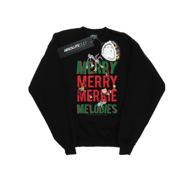 Looney Tunes Herr Sweatshirt med texten Merry Merrie Melodies