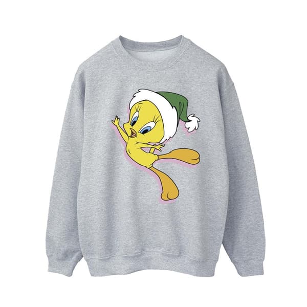 Looney Tunes Mens Tweety Christmas Hat Sweatshirt