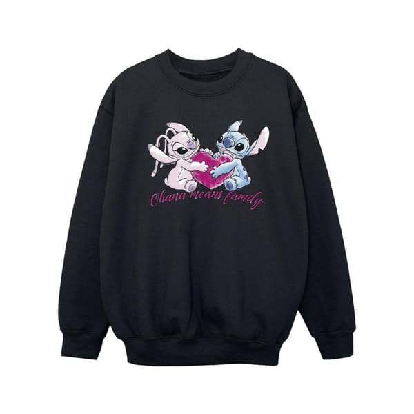 Disney Girls Lilo And Stitch Ohana Heart With Angel Sweatshirt