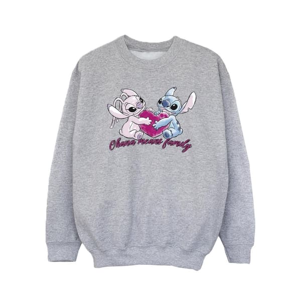 Disney Girls Lilo And Stitch Ohana Heart With Angel Sweatshirt