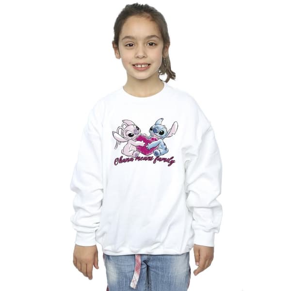 Disney Girls Lilo And Stitch Ohana Heart With Angel Sweatshirt