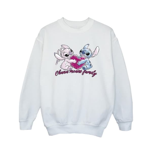 Disney Girls Lilo And Stitch Ohana Heart With Angel Sweatshirt