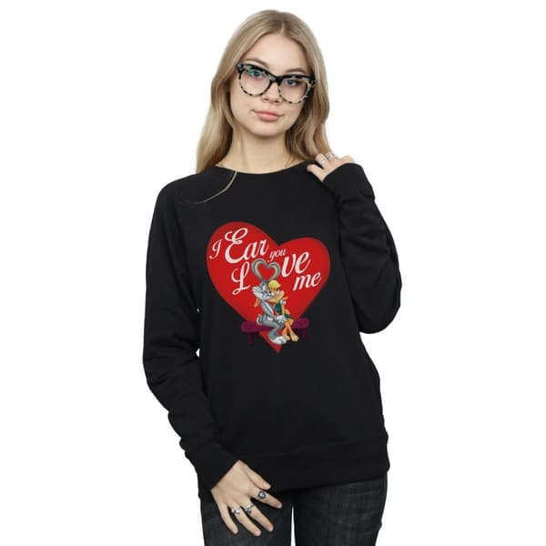 Looney Tunes Womens/Ladies Bugs Bunny And Lola Valentine´s Day Love Me Sweatshirt