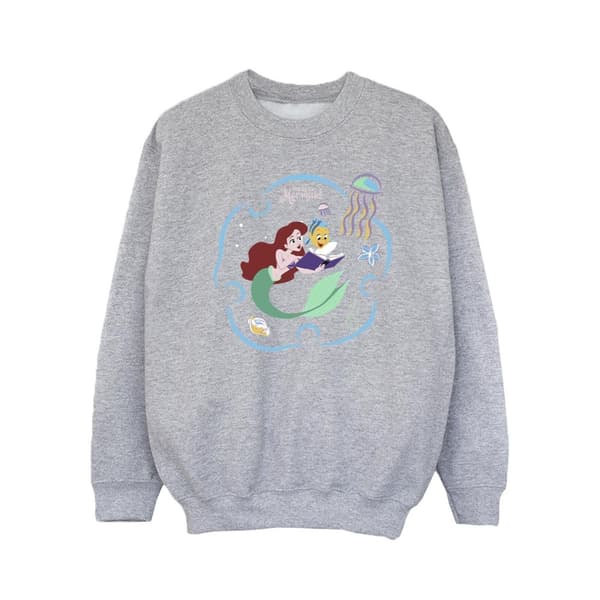 Disney Girls The Little Mermaid Reading A Book Sweatshirt