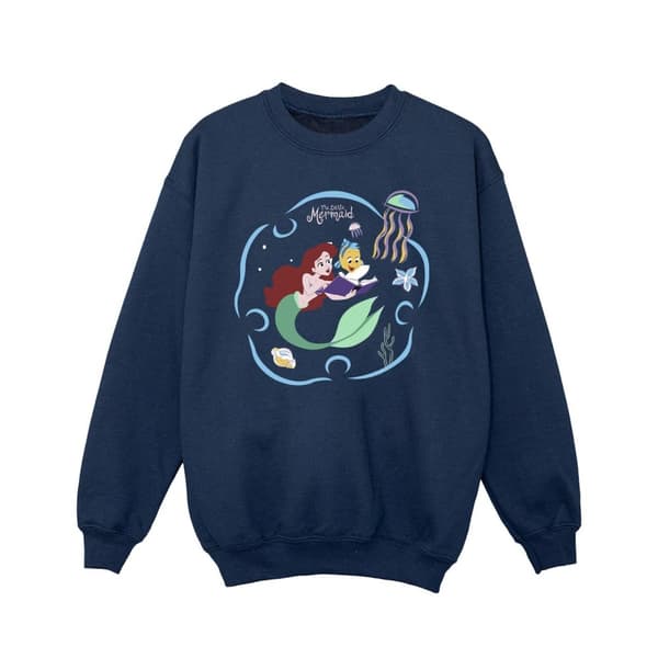 Disney Girls The Little Mermaid Reading A Book Sweatshirt