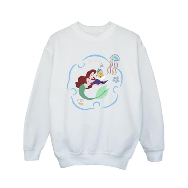 Disney Girls The Little Mermaid Reading A Book Sweatshirt
