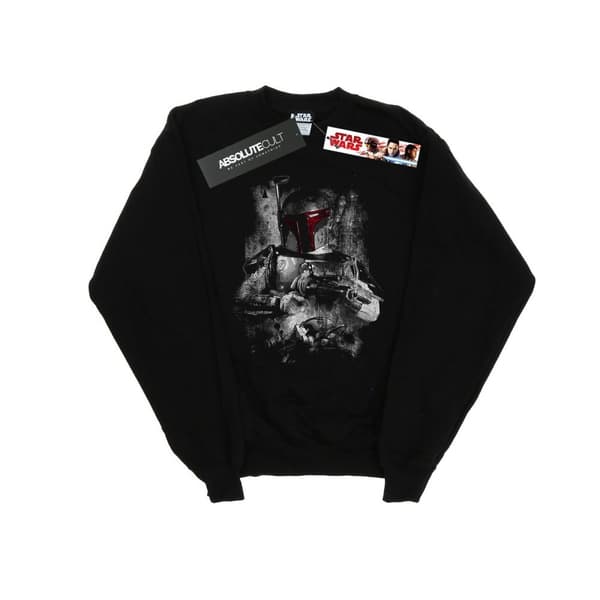 Star Wars Mens Boba Fett Distressed Sweatshirt Black M