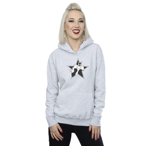 Looney Tunes Womens/Ladies Sylvester Mono Star Hoodie
