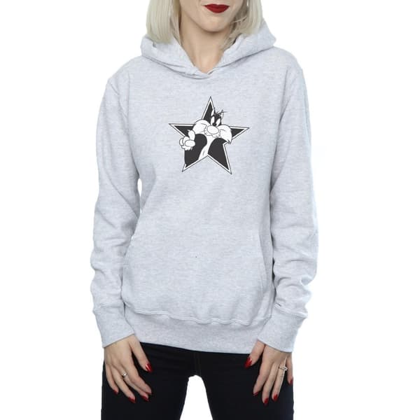 Looney Tunes Womens/Ladies Sylvester Mono Star Hoodie