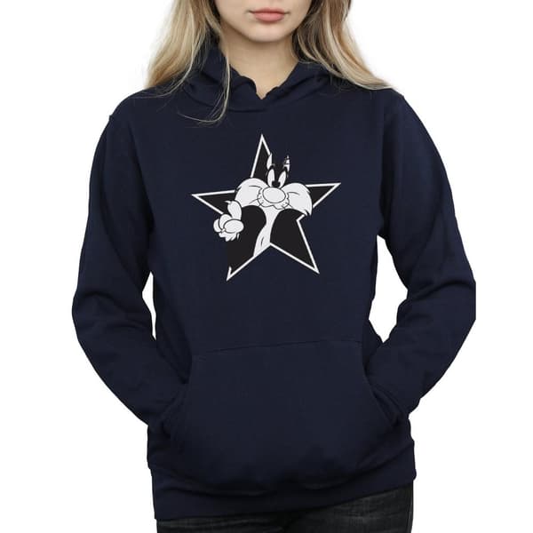 Looney Tunes Womens/Ladies Sylvester Mono Star Hoodie