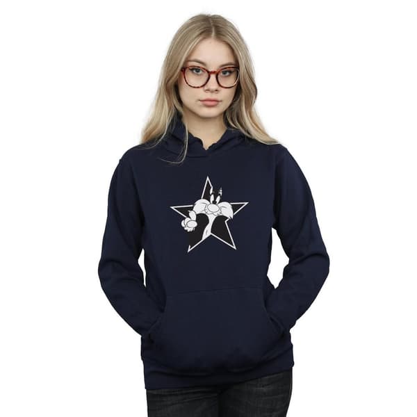 Looney Tunes Womens/Ladies Sylvester Mono Star Hoodie