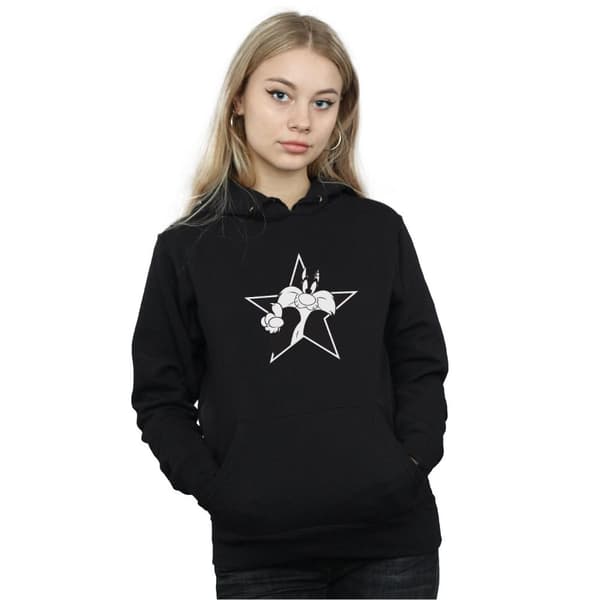 Looney Tunes Womens/Ladies Sylvester Mono Star Hoodie