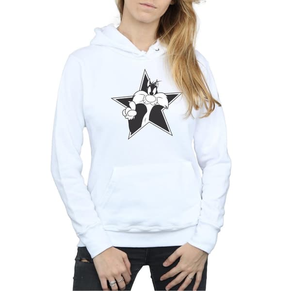 Looney Tunes Womens/Ladies Sylvester Mono Star Hoodie