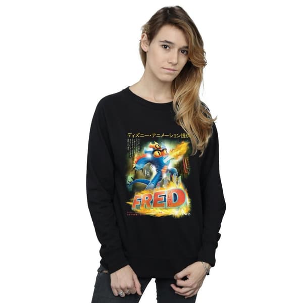 Disney Womens/Ladies Big Hero 6 Fred Anime Poster Sweatshirt
