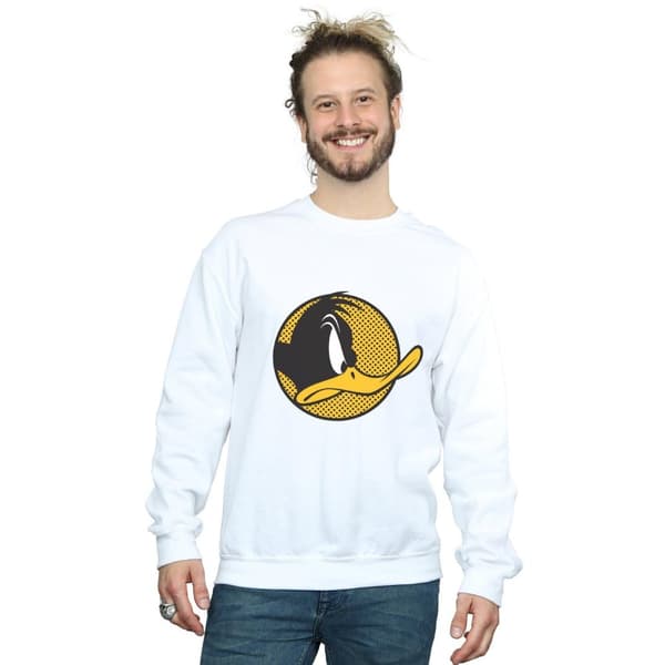 Looney Tunes Mens Daffy Duck Dotted Profile Sweatshirt