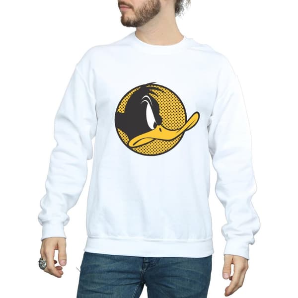 Looney Tunes Mens Daffy Duck Dotted Profile Sweatshirt