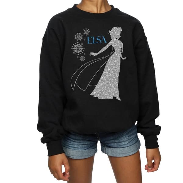 Disney Girls Frozen Elsa Christmas Silhouette Sweatshirt