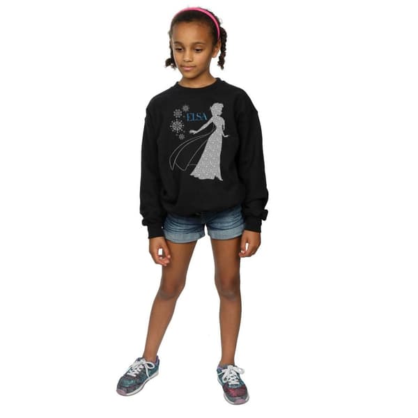 Disney Girls Frozen Elsa Christmas Silhouette Sweatshirt