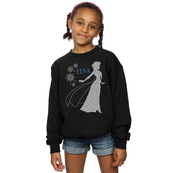 Disney Girls Frozen Elsa Christmas Silhouette Sweatshirt