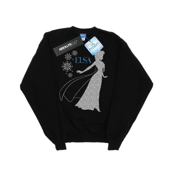 Disney Girls Frozen Elsa Christmas Silhouette Sweatshirt Black 5-6 Years
