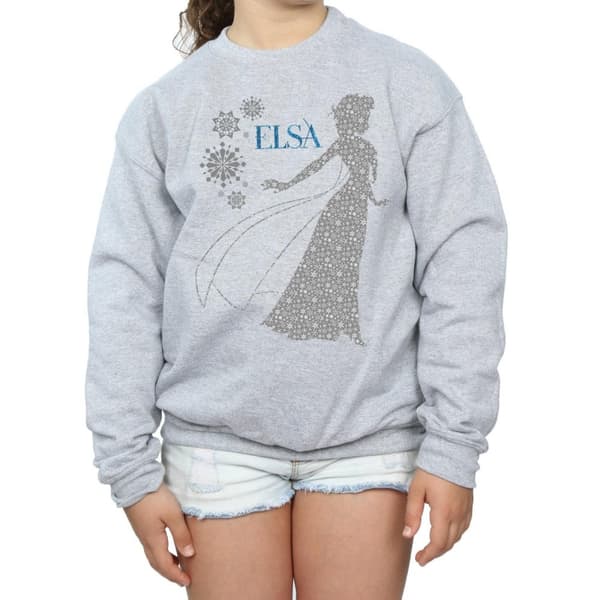 Disney Girls Frozen Elsa Christmas Silhouette Sweatshirt