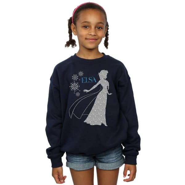 Disney Girls Frozen Elsa Christmas Silhouette Sweatshirt