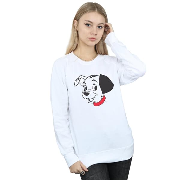 Disney Dam/Tjej 101 Dalmatians Dalmatinerhuvud Sweatshirt
