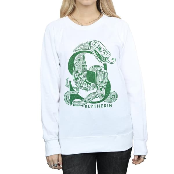 Harry Potter Dam/Tjej Slytherin Glitter Sweatshirt