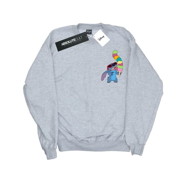 Disney Girls Lilo And Stitch Ice Cream Sweatshirt Sports Grey 12-13 Years
