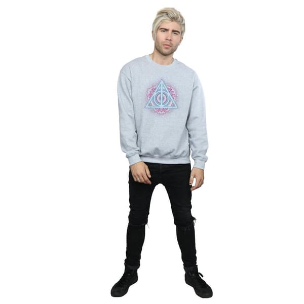 Harry Potter Mens Neon Deathly Hallows Sweatshirt
