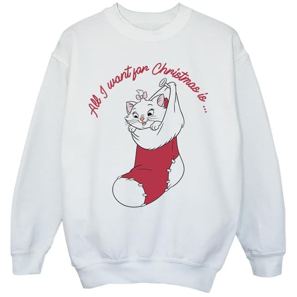 Disney Aristocats Marie Xmas-tröja för flickor White 3-4 Years