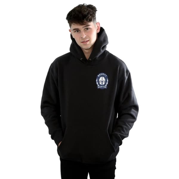 Star Wars Mens The Mandalorian Bounty Hunter Badge Breast Print Hoodie