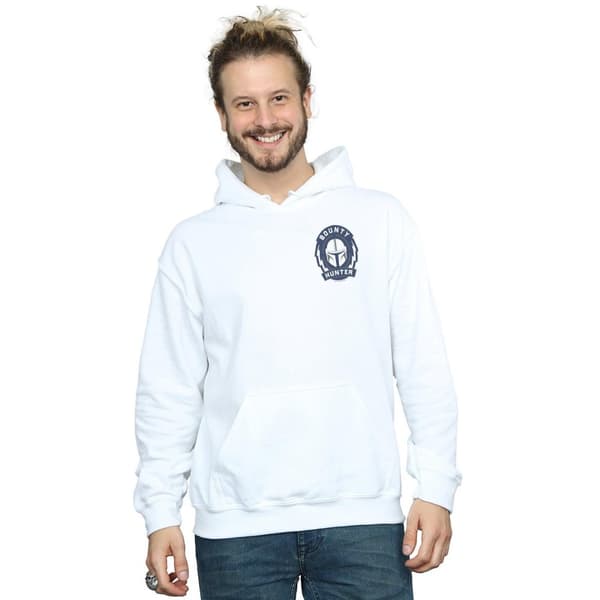 Star Wars Mens The Mandalorian Bounty Hunter Badge Breast Print Hoodie