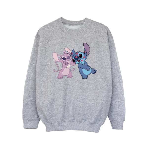 Disney Lilo & Stitch Kisses-tröja för flickor Sports Grey 5-6 Years
