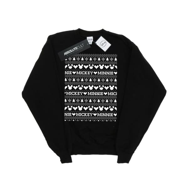 Disney Girls Mickey And Minnie Christmas Fair Isle Sweatshirt