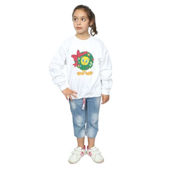 Looney Tunes Girls Tweety Pie Christmas Fair Isle Sweatshirt