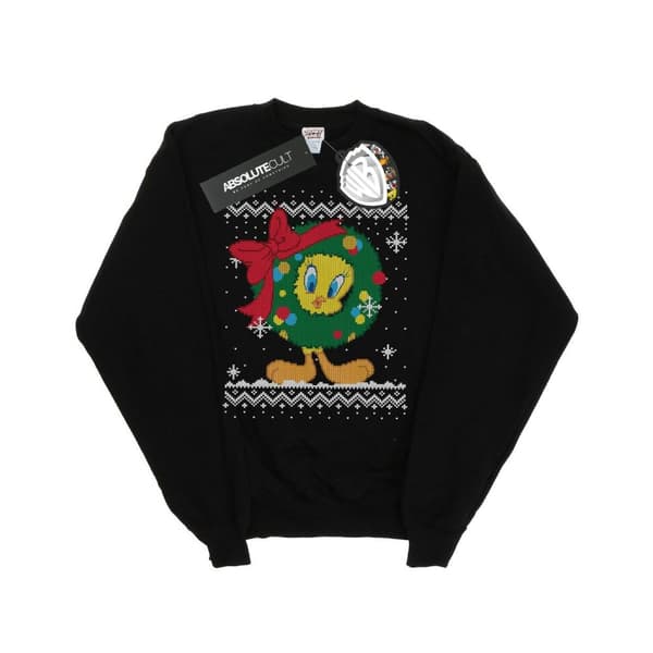 Looney Tunes Girls Tweety Pie Christmas Fair Isle Sweatshirt