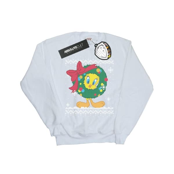 Looney Tunes Girls Tweety Pie Christmas Fair Isle Sweatshirt