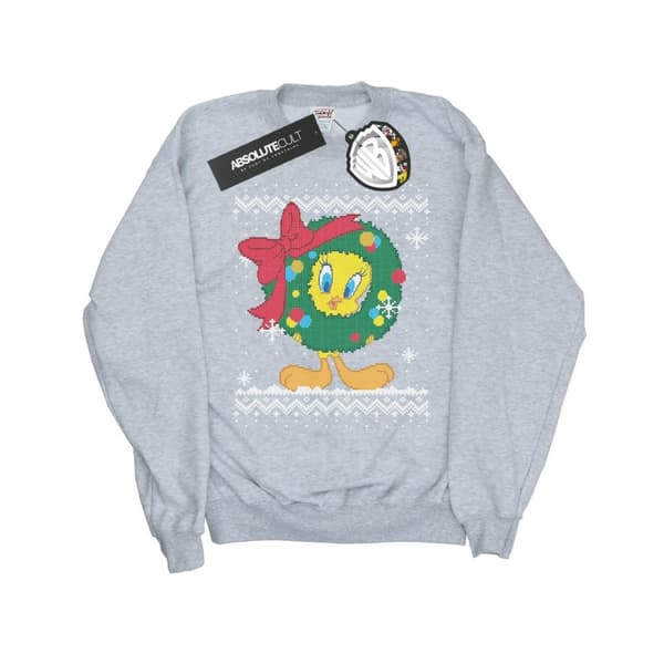 Looney Tunes Girls Tweety Pie Christmas Fair Isle Sweatshirt