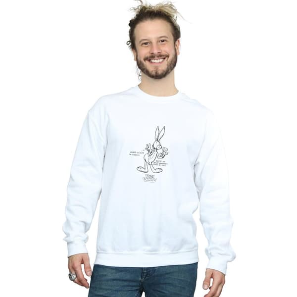 Looney Tunes Mens Bugs Bunny White Belly Sweatshirt