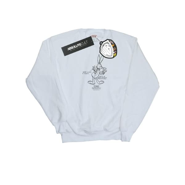 Looney Tunes Mens Bugs Bunny White Belly Sweatshirt White L