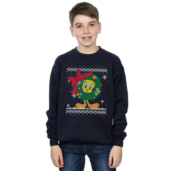 Looney Tunes Boys Tweety Pie Christmas Fair Isle Sweatshirt