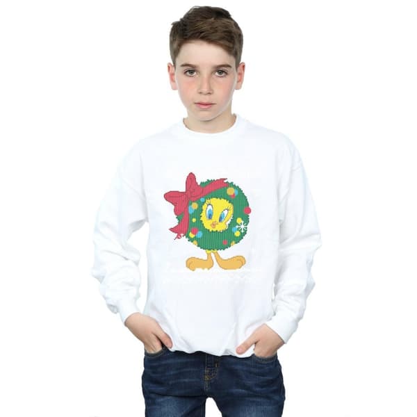 Looney Tunes Boys Tweety Pie Christmas Fair Isle Sweatshirt