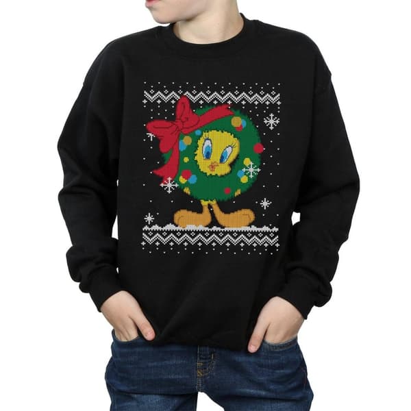 Looney Tunes Boys Tweety Pie Christmas Fair Isle Sweatshirt
