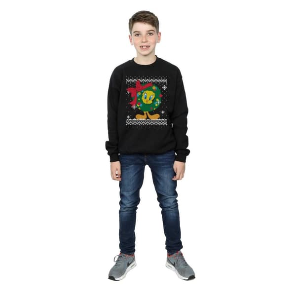 Looney Tunes Boys Tweety Pie Christmas Fair Isle Sweatshirt