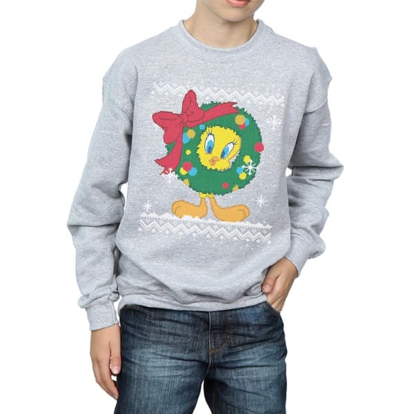 Looney Tunes Boys Tweety Pie Christmas Fair Isle Sweatshirt