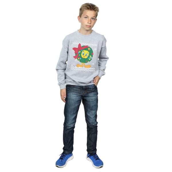 Looney Tunes Boys Tweety Pie Christmas Fair Isle Sweatshirt