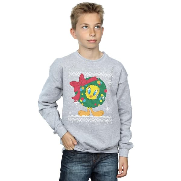 Looney Tunes Boys Tweety Pie Christmas Fair Isle Sweatshirt