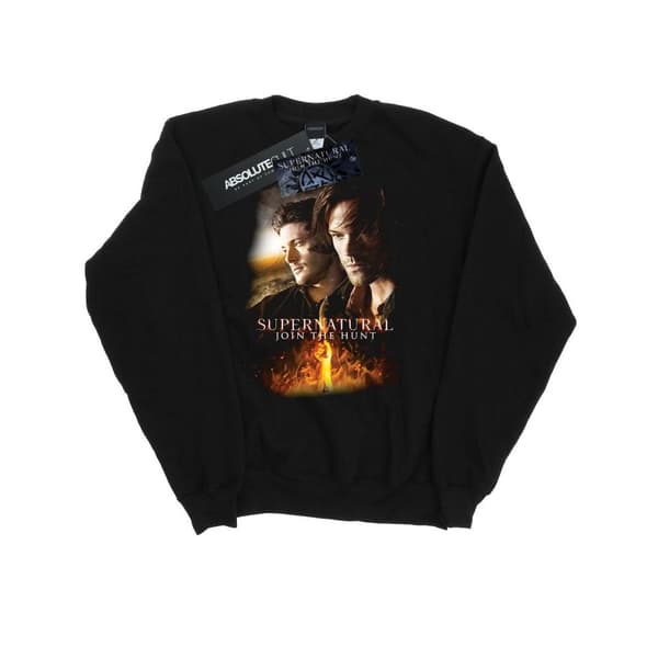 Supernatural Mens Flaming Poster Sweatshirt