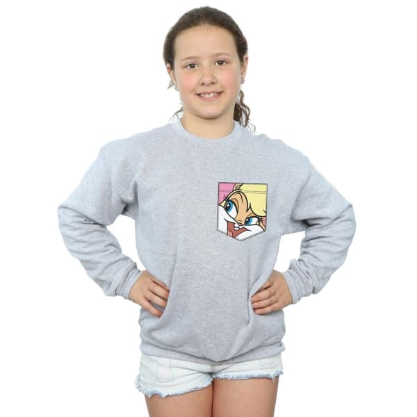 Looney Tunes Sweatshirt med fuskficka - Lola Bunny Face för flickor